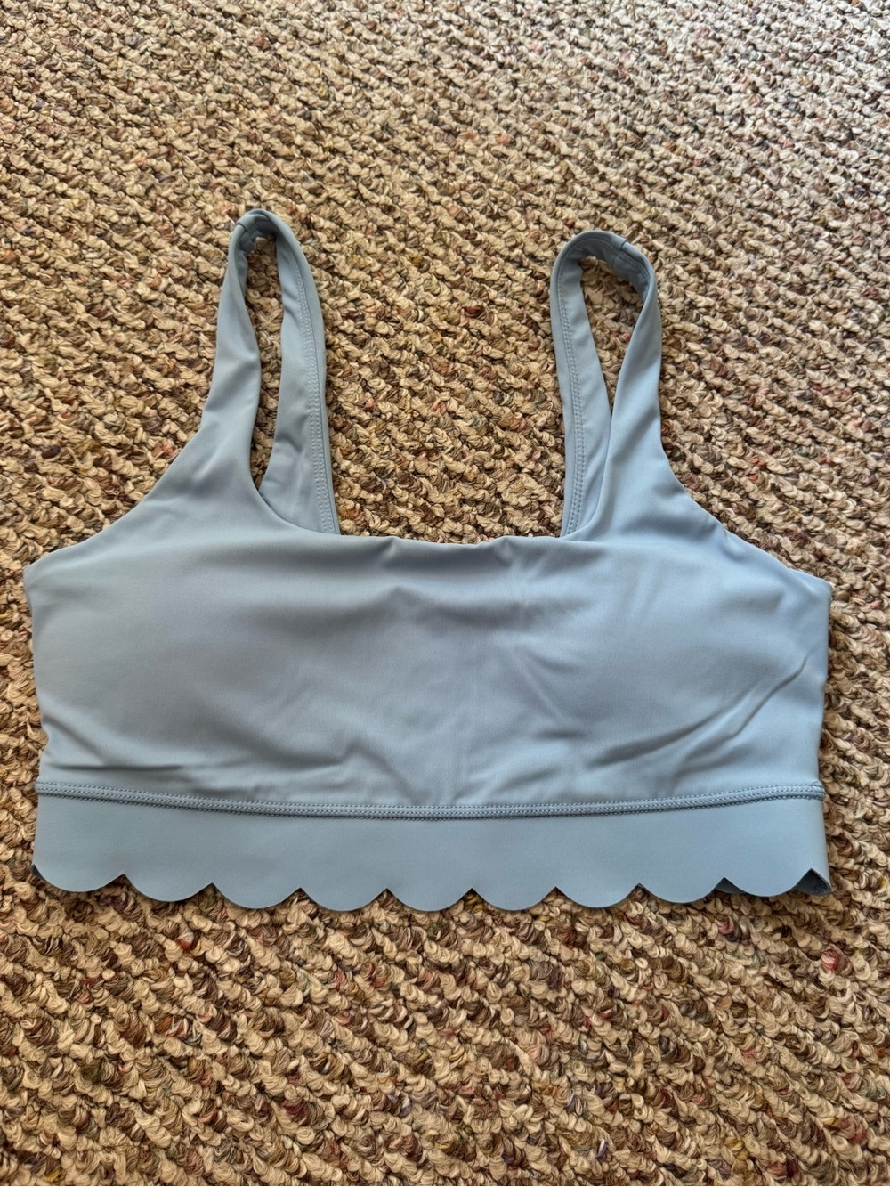 Joy Lab Scalloped Hem Light Blue Sports Bra size M